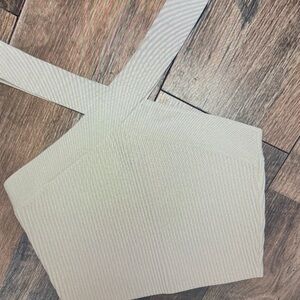 Women’s Ribbed Halter Tank Top - Cream
